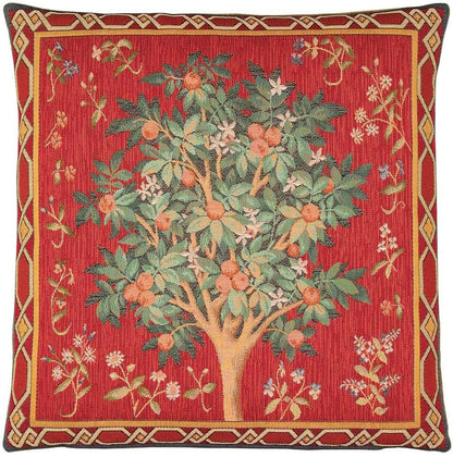 Medieval Tree Tapestry Cushion with Feather Filler 