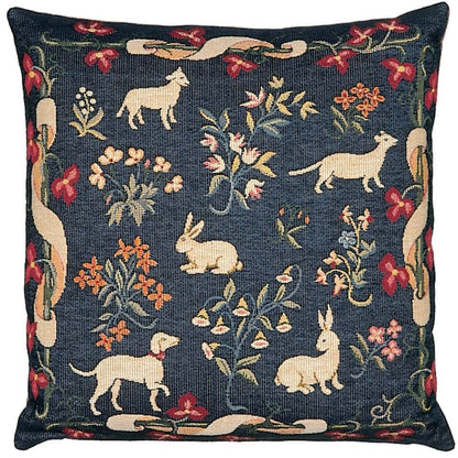 Medieval Animals Tapestry Cushion with Feather Filler 