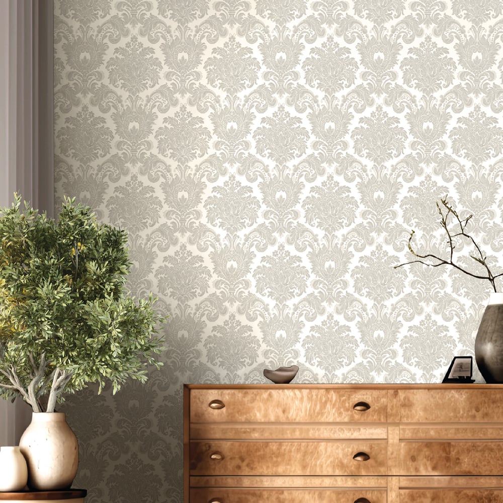 Classic Italian Scrolling Damask Wallpaper