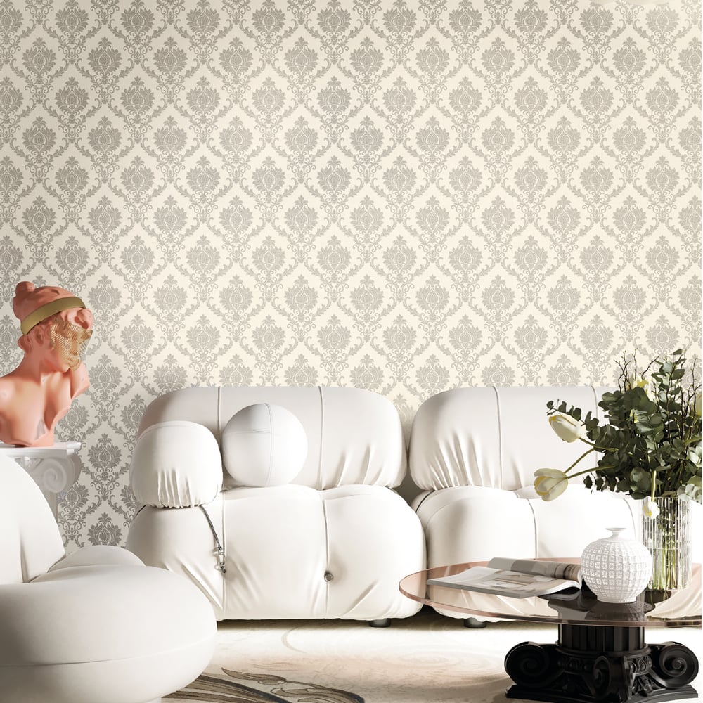 Classic Italian Delicate Damask Wallpaper