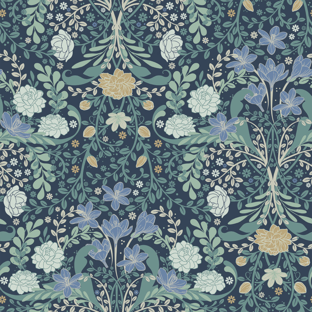 24101 - Froso Wallpaper - Dark Blue - Midbec