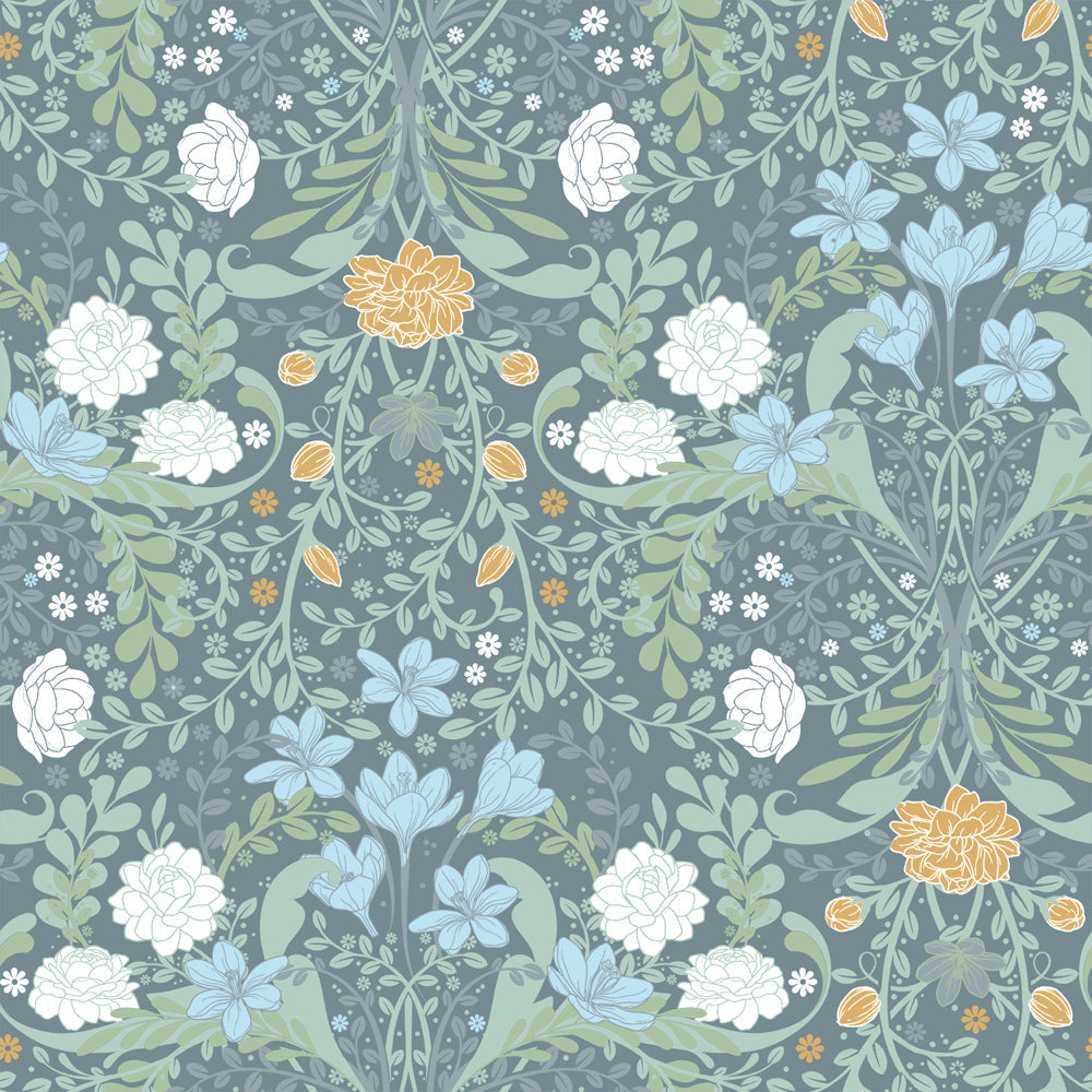 24106 - Froso Wallpaper - Gray/Blue - Midbec