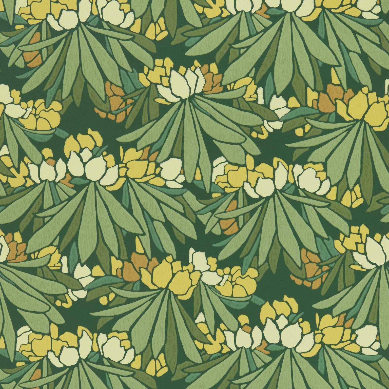 2412-176-02 - Rhododendron Wallpaper - Yellow - 1838 wallcoverings