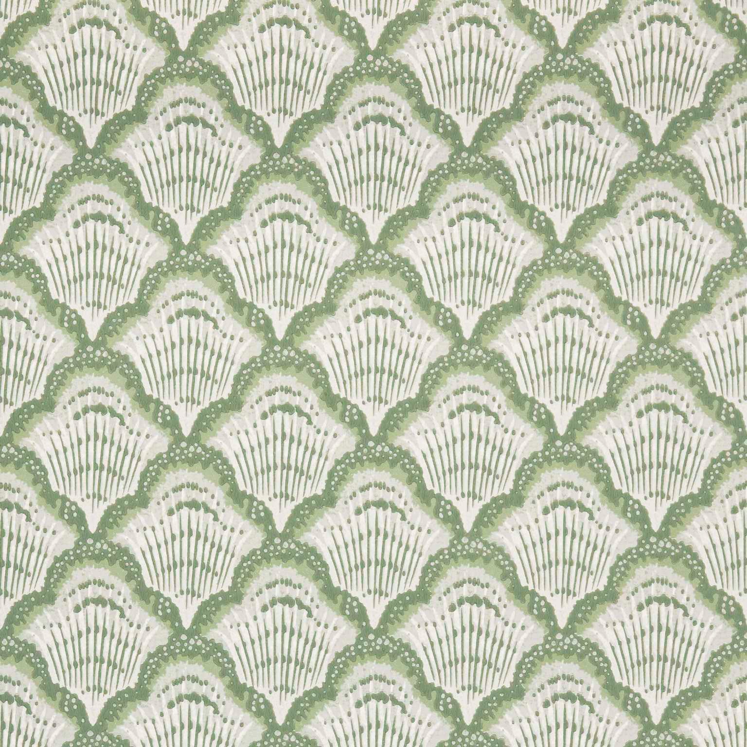 2412-179-02 - Calico Shell Wallpaper - Verde - 1838 wallcoverings