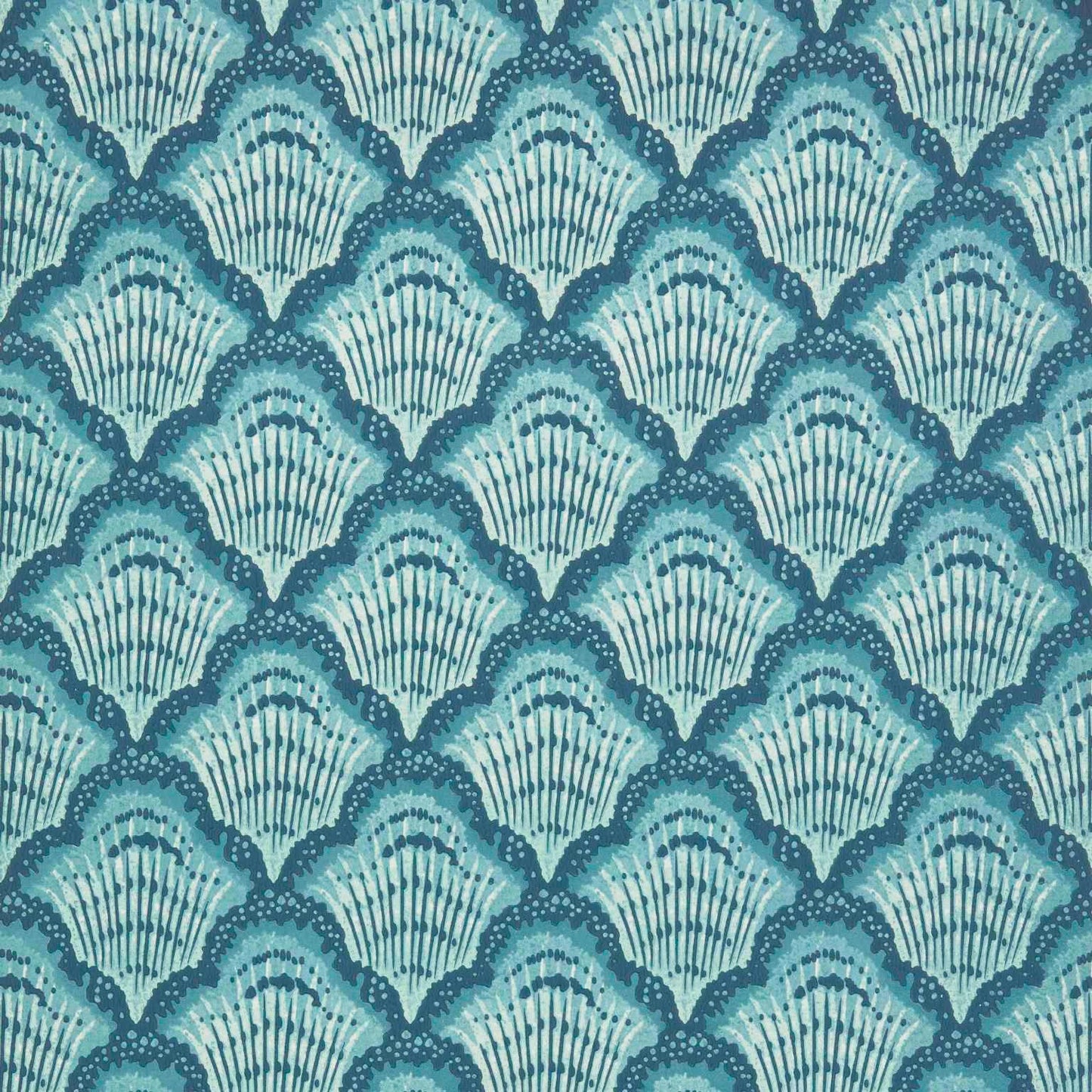 2412-179-03 - Calico Shell Wallpaper - Aqua - 1838 wallcoverings