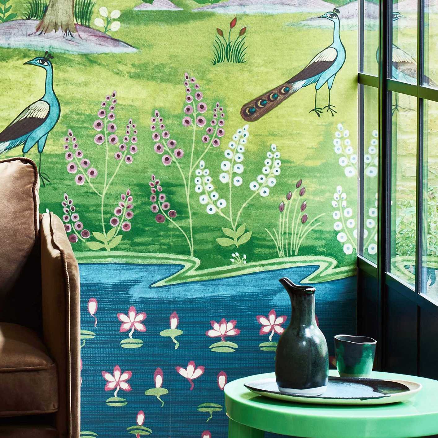 2412-183-01 - Garland of Ragini Wall Mural - Day - 1838 wallcoverings