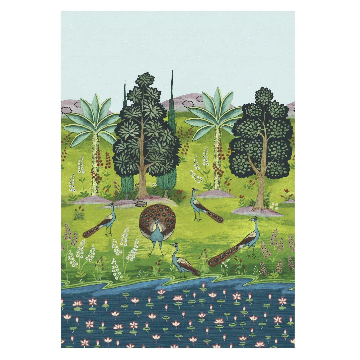 2412-183-01 - Garland of Ragini Wall Mural - Day - 1838 wallcoverings