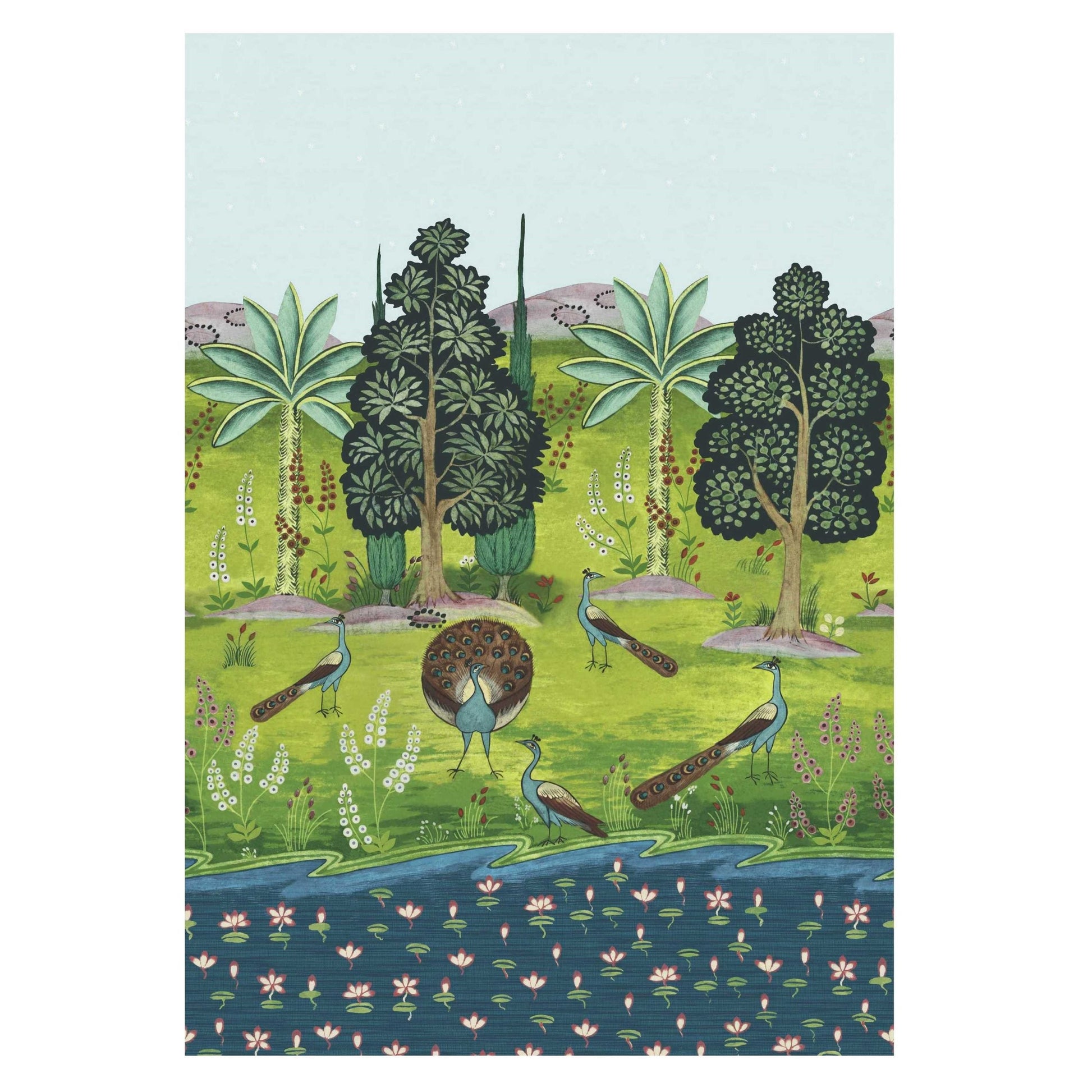 2412-183-01 - Garland of Ragini Wall Mural - Day - 1838 wallcoverings