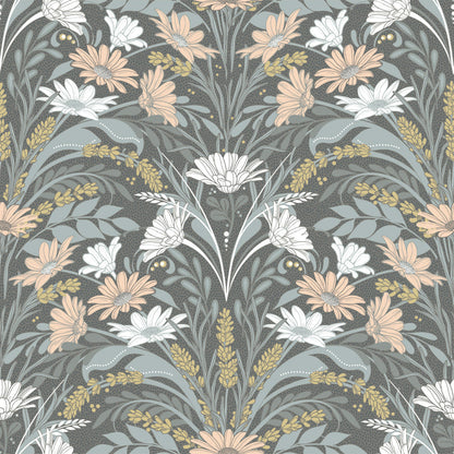 24120 - Varmdo Wallpaper - Light Apricot & Gray - Midbec