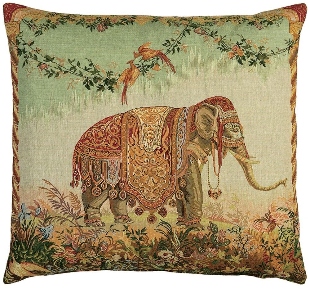 Elephant Tapestry Cushion with Feather Filler 