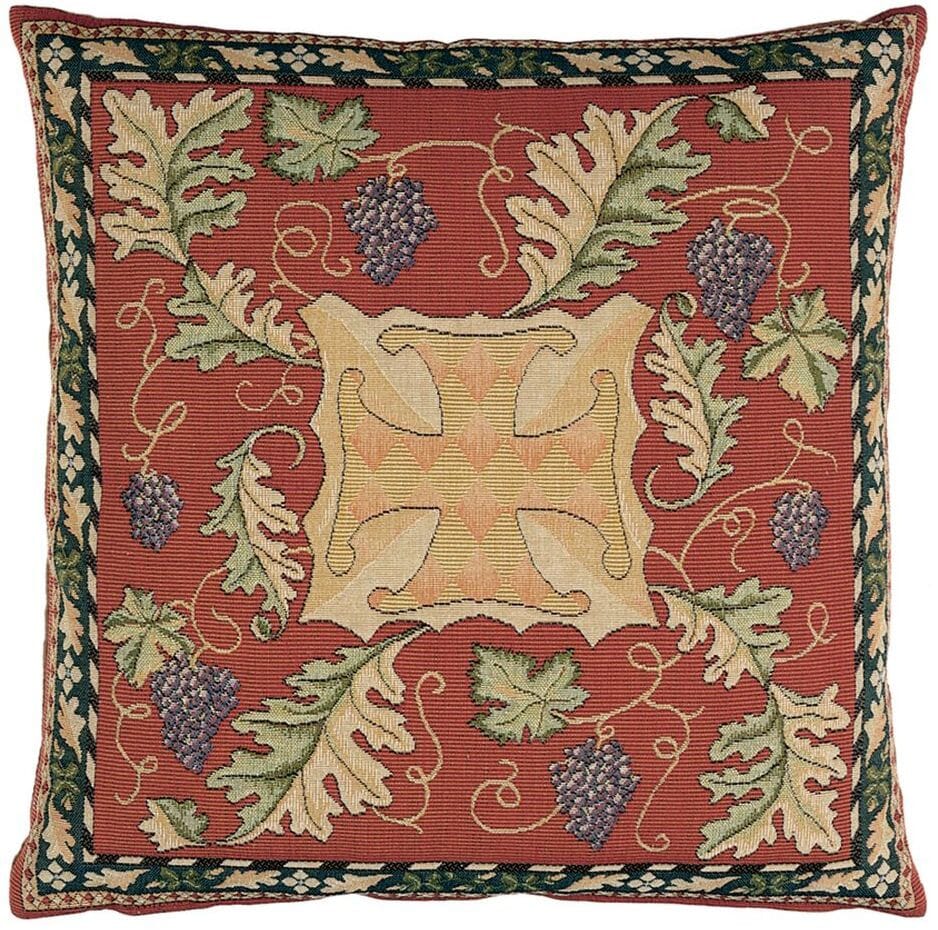 Oakleaves & Vine Tapestry Cushion with Feather Filler 
