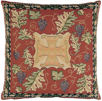 Oakleaves & Vine Tapestry Cushion with Feather Filler 