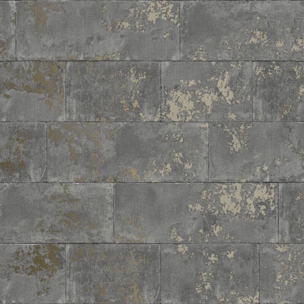 248685 - Portfolio Metallic Brick Wallpaper - Charcoal Metallic - Rasch