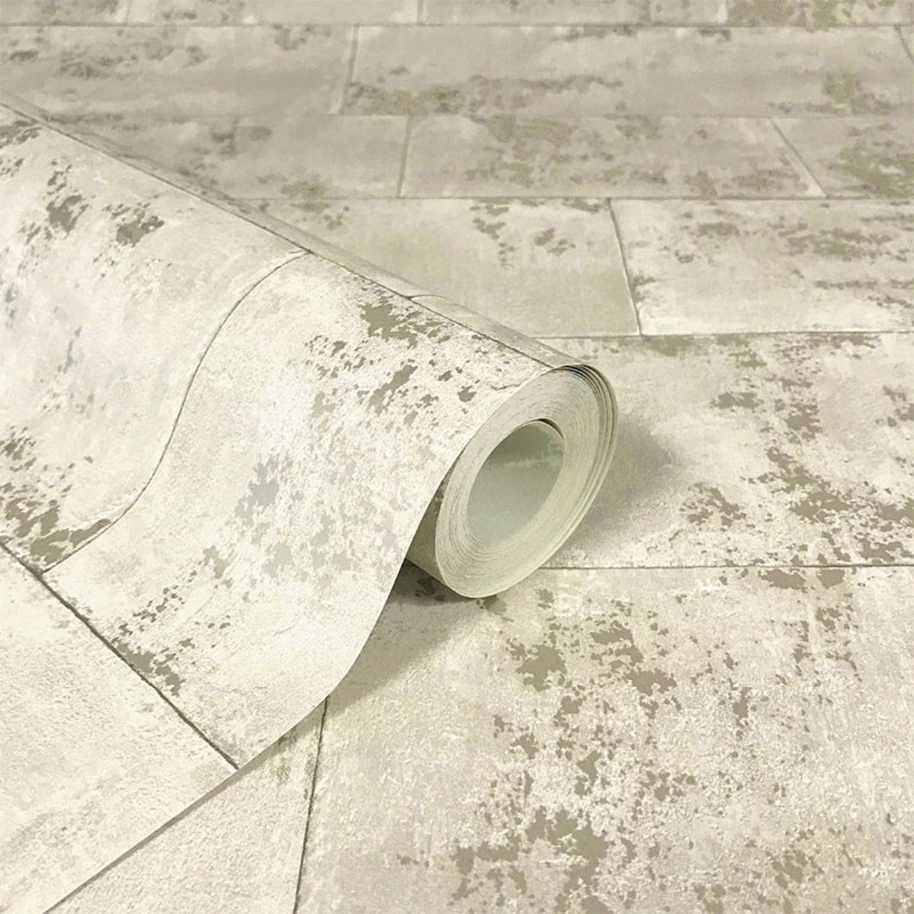 248692 - Portfolio Metallic Brick Wallpaper - Natural - Rasch