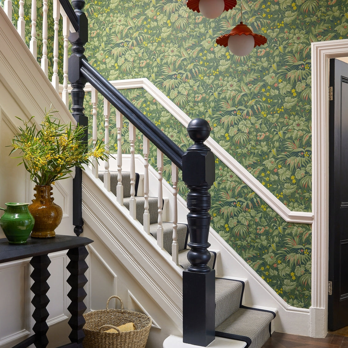 2513-184-01 - Palmette Wallpaper - Forest Green - 1838 wallcoverings