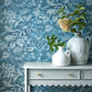 2513-184-02 - Palmette Wallpaper - Blue Hue - 1838 wallcoverings