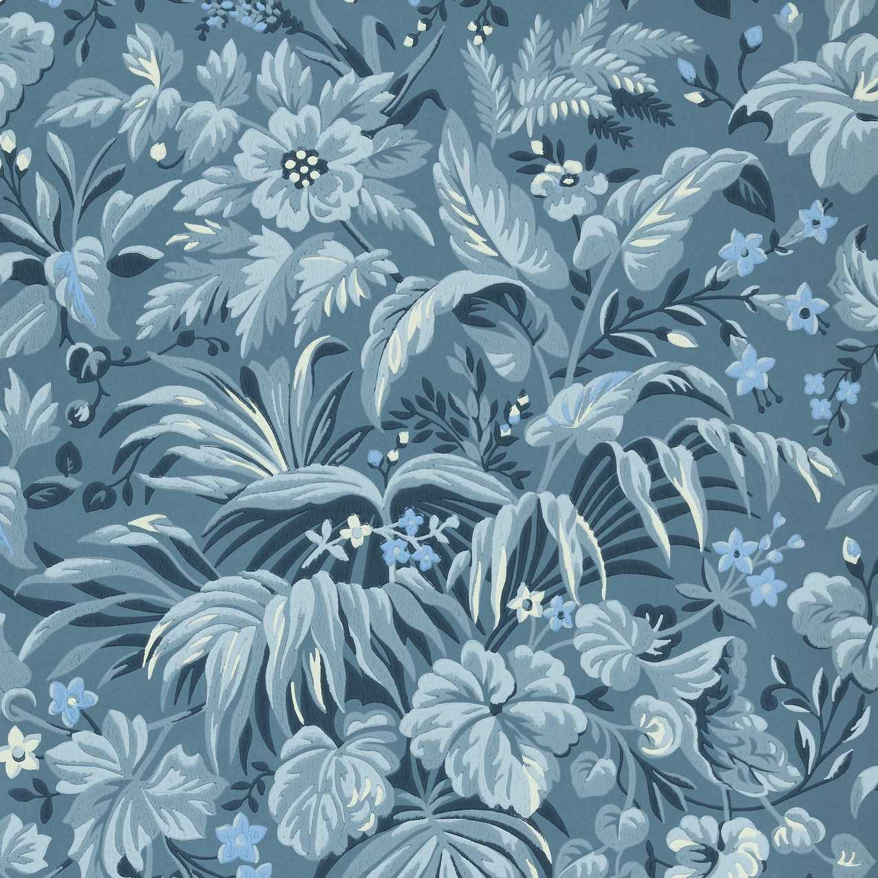 2513-184-02 - Palmette Wallpaper - Blue Hue - 1838 wallcoverings
