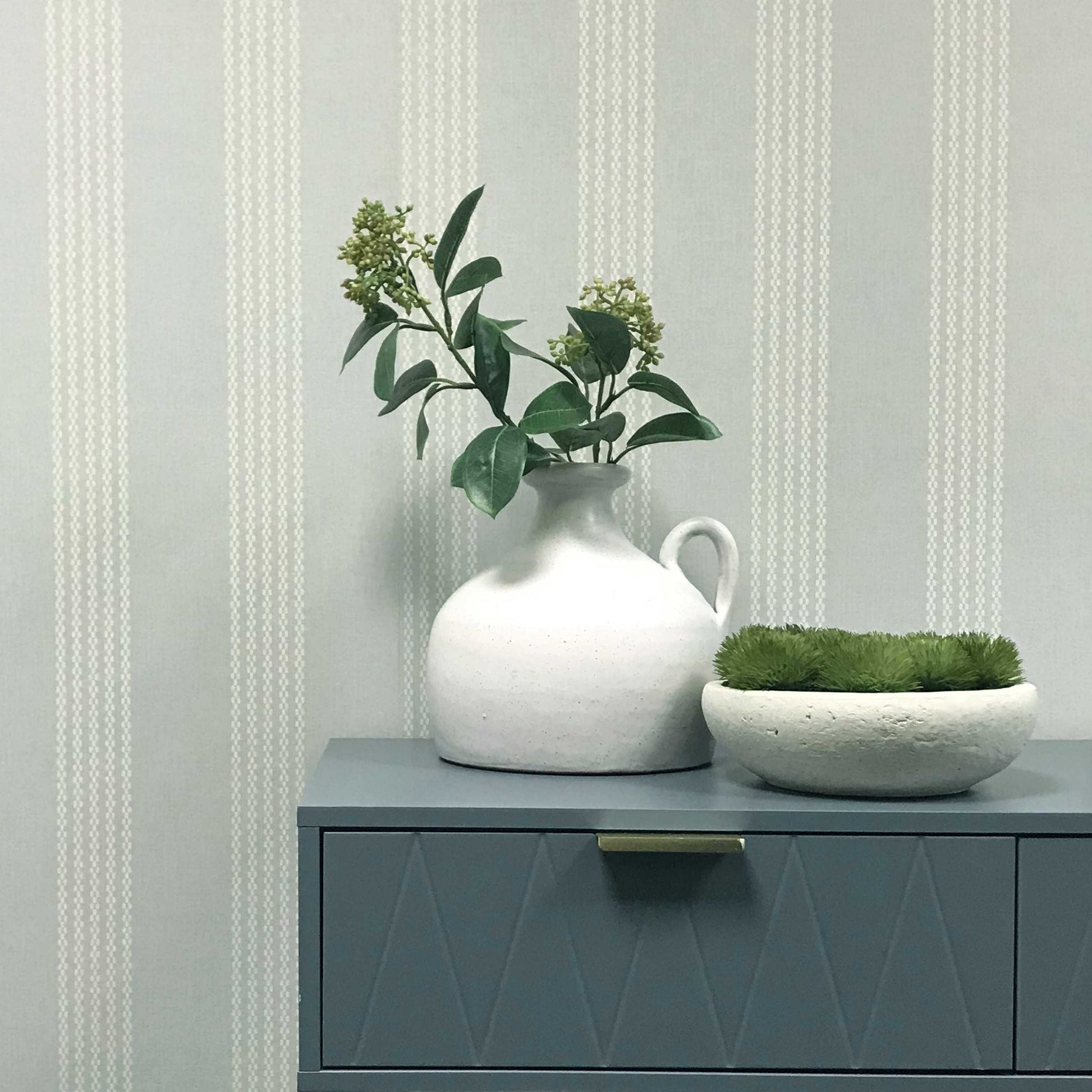 2513-186-04 - Silk Stripe Wallpaper - Powder Blue - 1838 wallcoverings