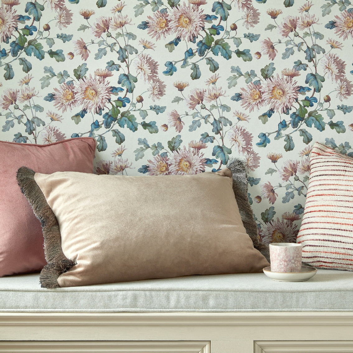 2513-190-03 - Charlotte Wallpaper - Blush - 1838 wallcoverings