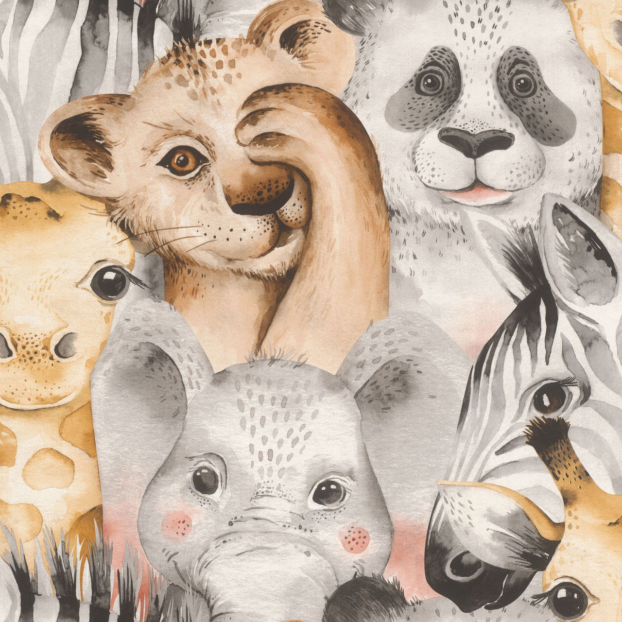 252521 - Animal Friends Bambino Wallpaper - Multi - Rasch
