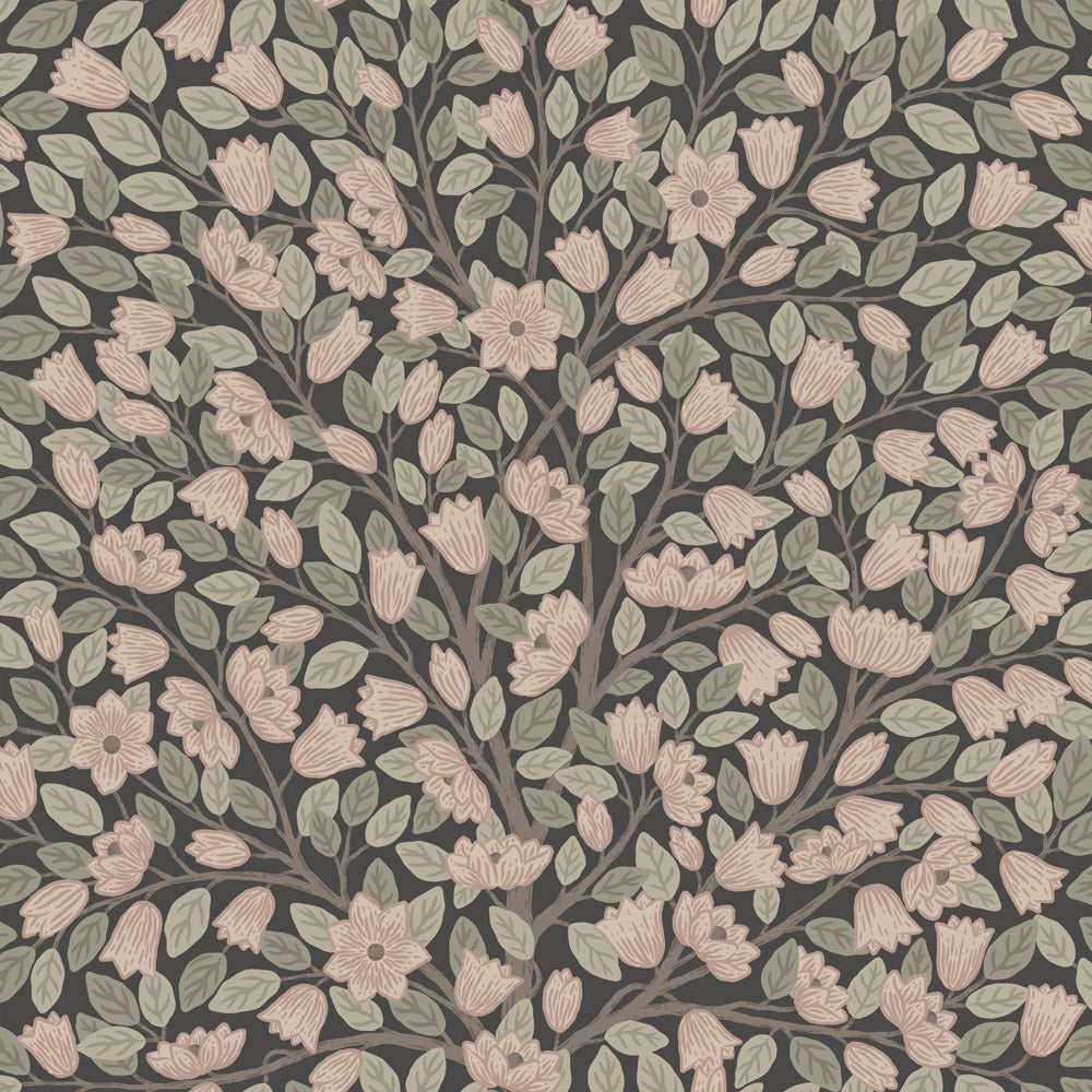 26009 - Magnolia Wallpaper - Dark Pink - Midbec