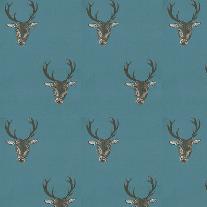 Stag Print Wallpaper - Teal - The Graduate Collection