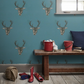Stag Print Wallpaper - Teal - The Graduate Collection