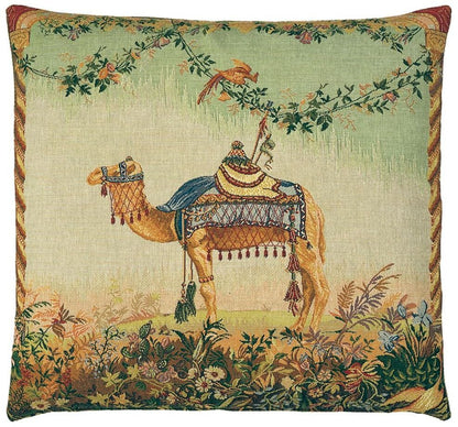 Camel Tapestry Cushion with Feather Filler