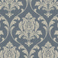 274997 - Highgrove Damask Wallpaper - Gold & Navy - Rasch