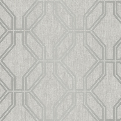 275277 - Highgrove Trellis Wallpaper - Grey & Silver - Rasch