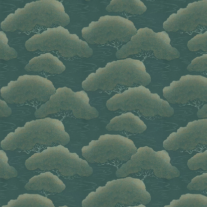 275PIBLUEP - Pine Wallpaper - Blue Green / Gold - Little Greene