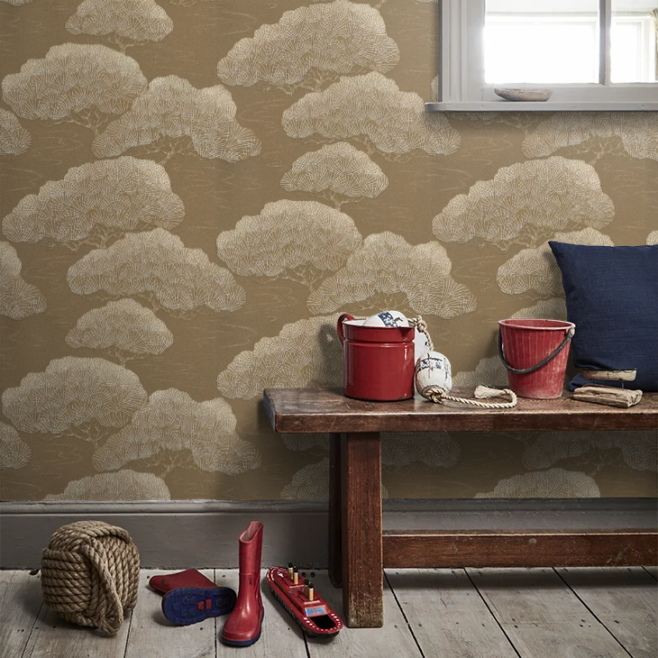 275PIGOLDE - Pine Wallpaper - Gold - Little Greene