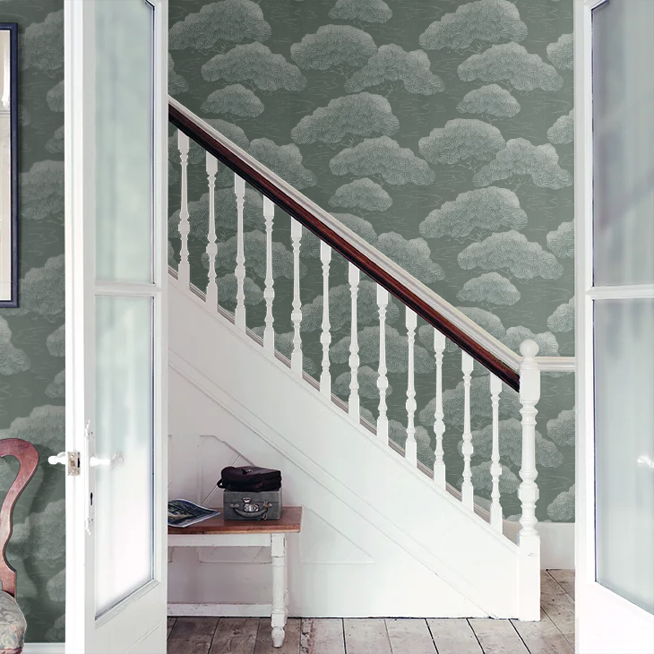 275PISILVE - Pine Wallpaper - Silver Grey - Little Greene