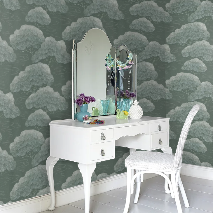 275PISILVE - Pine Wallpaper - Silver Grey - Little Greene