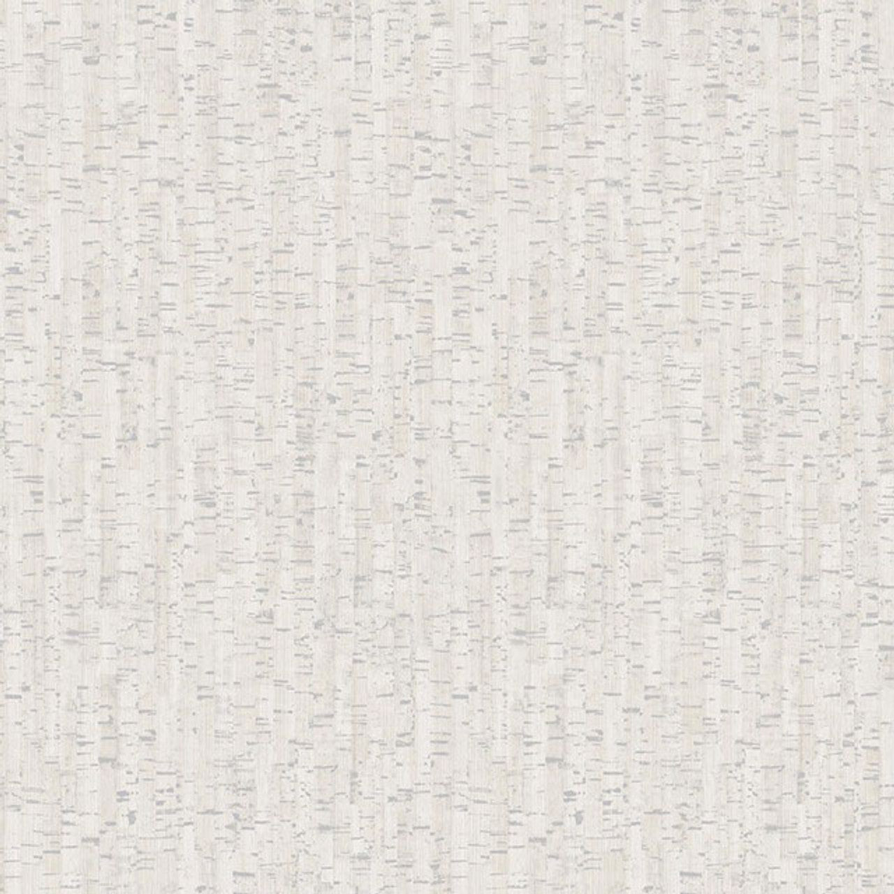 279053 - Cork Effect Montado Wallpaper - White & Silver - Rasch