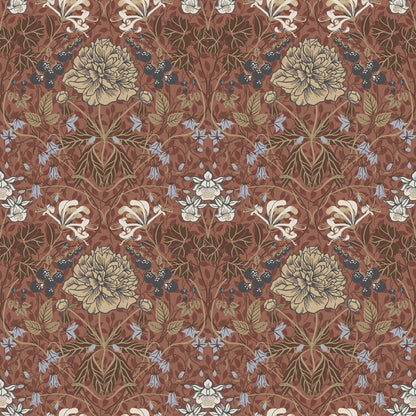 28017 - Sarah Wallpaper - Dark Red - Midbec