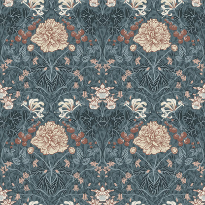 28018 - Sarah Wallpaper - Blue - Midbec