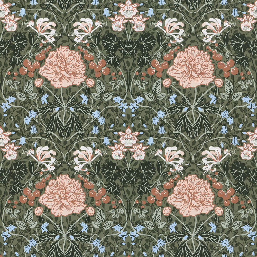 28019 - Sarah Wallpaper - Green - Midbec