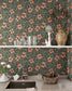 28028 - Poppy Wallpaper - Forest Green - Midbec