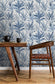 282893 - Akari Elegant Homes Madagascar Leaf Wallpaper - Blue - Rasch