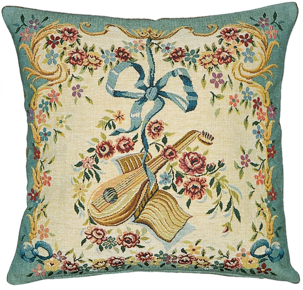 Mandolin Tapestry Cushion with Feather Filler 