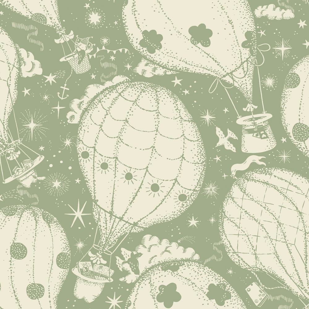 29004 - Ballongerna Wallpaper - Olive - Midbec