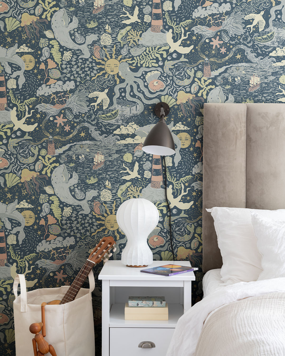 29018 - Havet Wallpaper - Dark Blue - Midbec