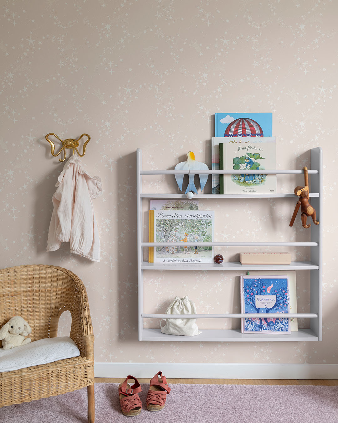 29020 - Stjarnorna Wallpaper - Light Pink - Midbec