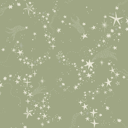 29022 - Stjarnorna Wallpaper - Green/Gray - Midbec