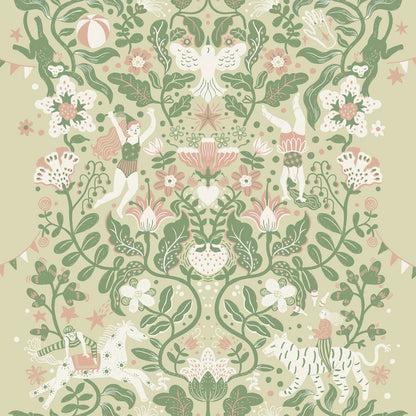 29026 - Cirkus Wallpaper - Light Green - Midbec