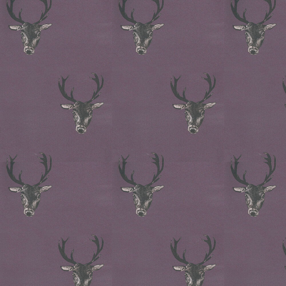 Stag Print Wallpaper - Plum - The Graduate Collection