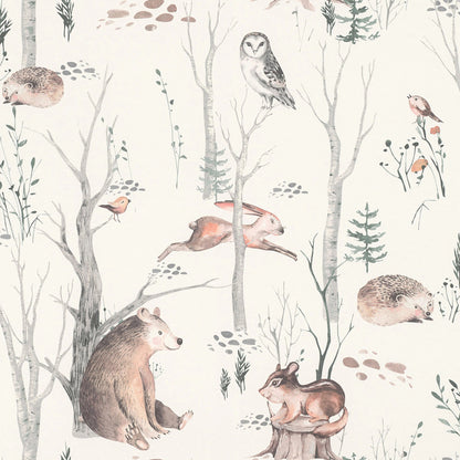 300048 - Kids World Woodland Walk Wallpaper - Neutral - Rasch