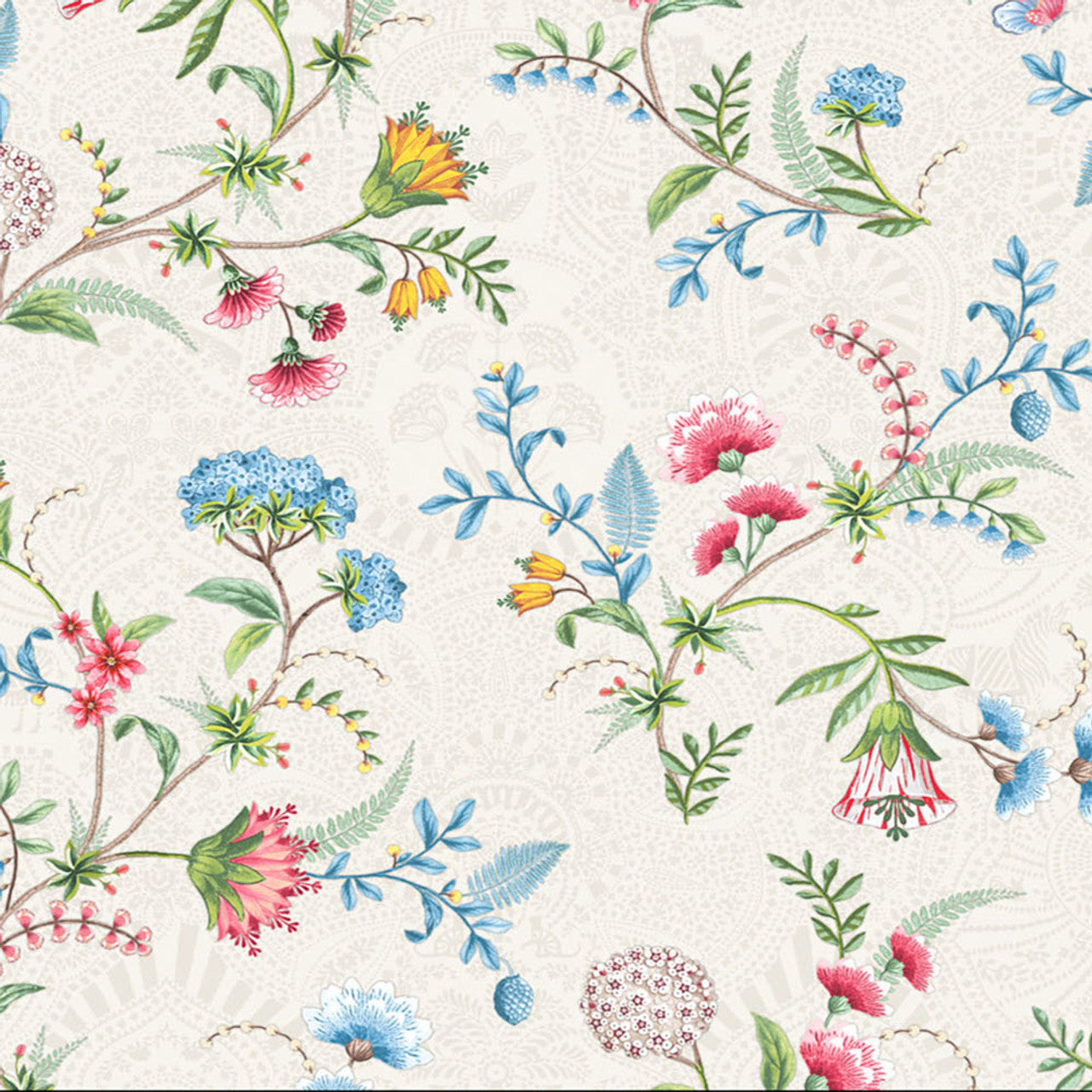 300120 - Pip Studio 5 La Majorelle Wallpaper - White - Eijffinger