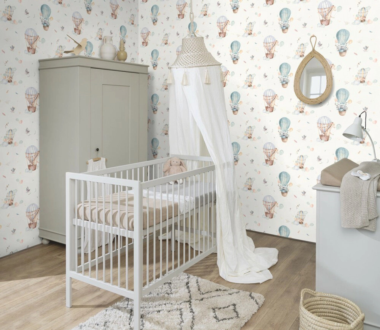 300512 - Kids World Balloon Ride Wallpaper - Blue Multi - Rasch